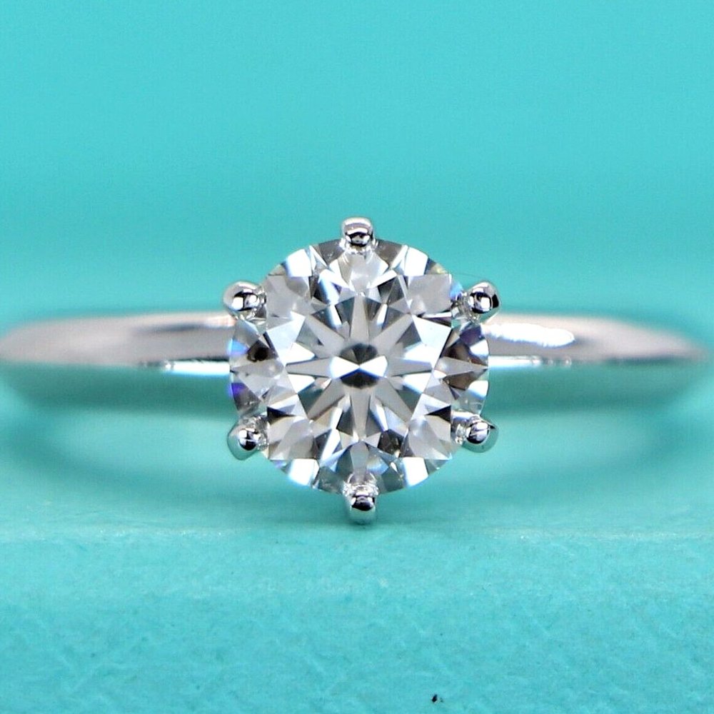 20375 Tiffany & Co. Platinum 1.01ct I VS1 Round Diamond Engagement Ring